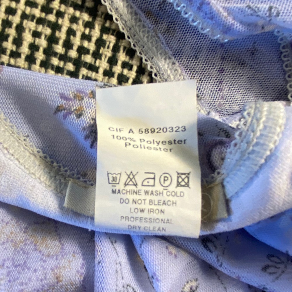 Vintage Dress Cottagecore whimsy Women Mesh Floral Ruffle 14 Purple Bulgaria - Picture 5 of 9